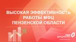 ПЕНЗЕНСКАЯ ОБЛАСТЬ ПОДТВЕРЖДАЕТ  ВЫСОКУЮ ЭФФЕКТИВНОСТЬ РАБОТЫ МФЦ!